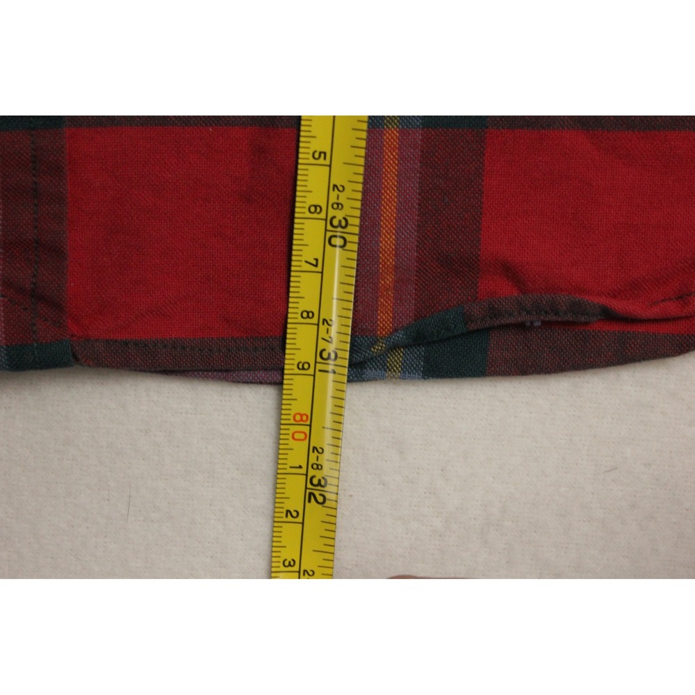 Vintage Ralph Lauren Plaid‎ Button Front Shirt XL Red Tartan Classic Fit Cotton - Picture 7 of 7